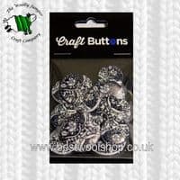 CFB029 - S & W CRAFT BUTTONS - PACK OF 15 - 9 X 18MM & 6 X 25MM